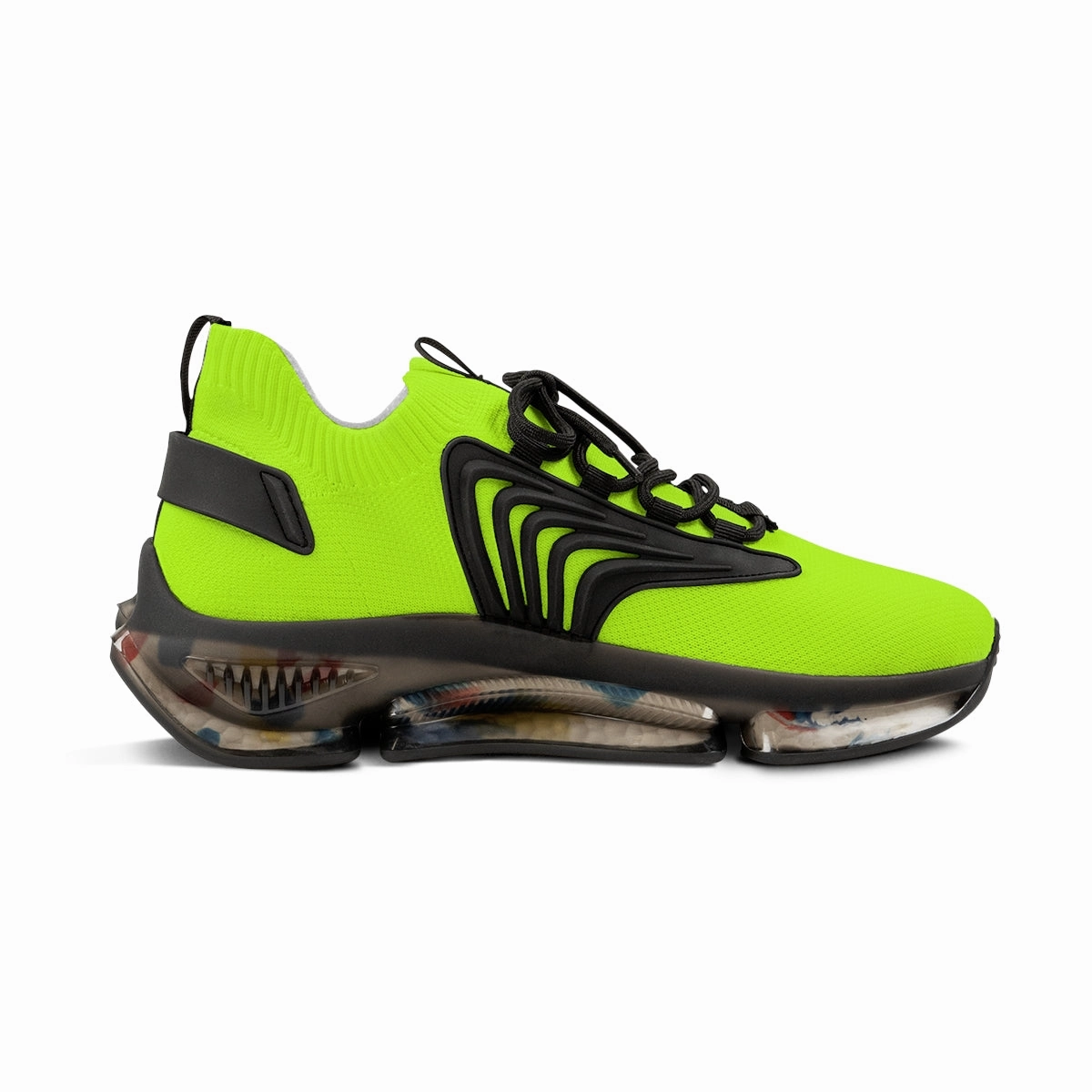 Neon Green Color Men's Shoes, Best Green Color Premium Comfy Men's Mesh Sports Sneakers Shoes Footwear Casual Dress Boots