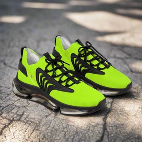 Neon Green Color Men's Shoes, Best Green Color Premium Comfy Men's Mesh Sports Sneakers Shoes Footwear Ankle Winter Boots