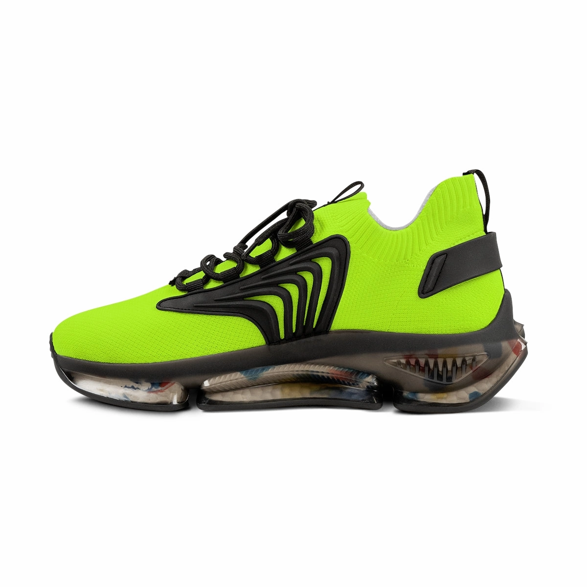 Neon Green Color Men's Shoes, Best Green Color Premium Comfy Men's Mesh Sports Sneakers Shoes Footwear Best Water Resistant Hiking Boots