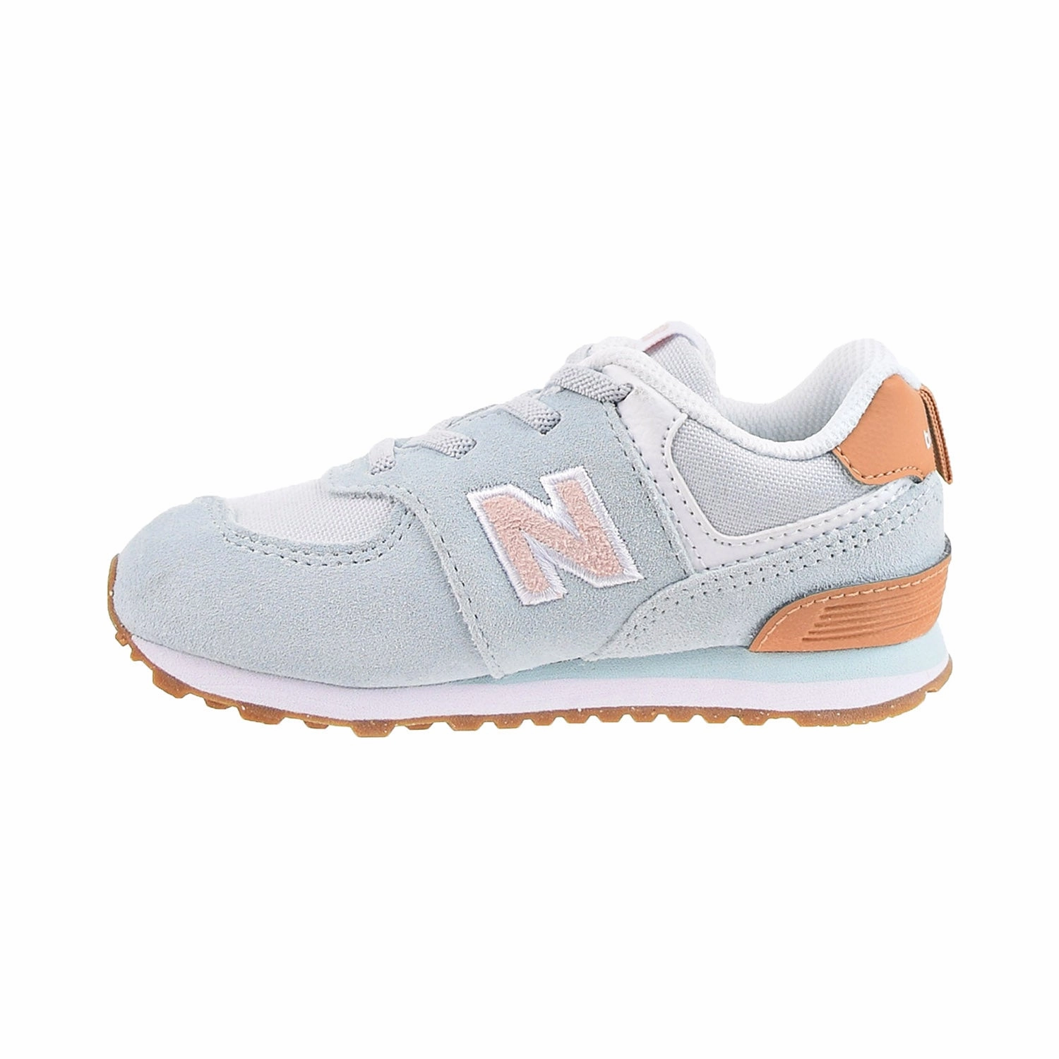 New Balance 574 Bungee Toddler's Shoes Morning fog-Pink haze Women's New Balance White