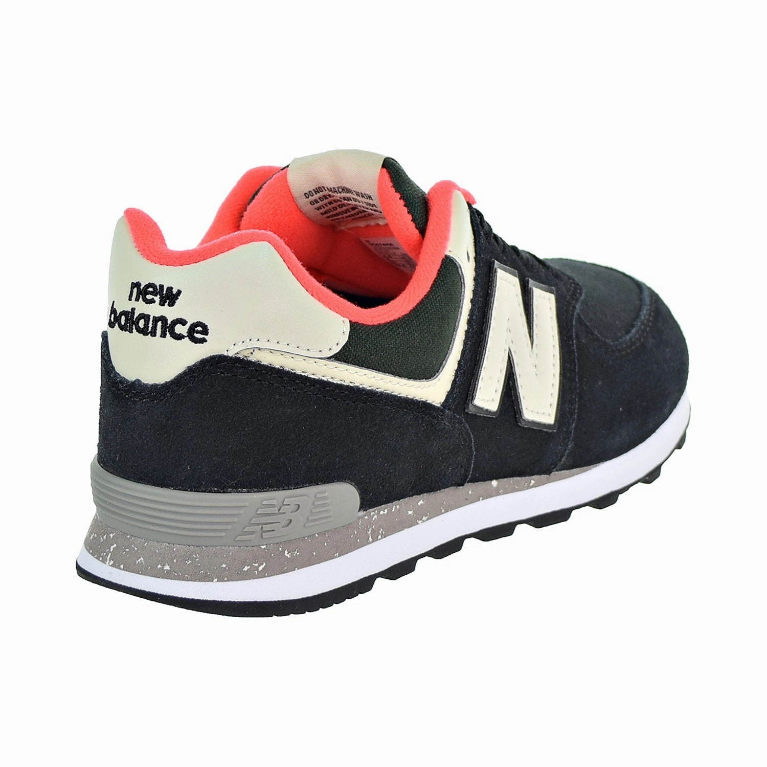 New Balance 574 Classic Big Kid's Shoes Black/Flame New Balance 9060 Rain Cloud Gray