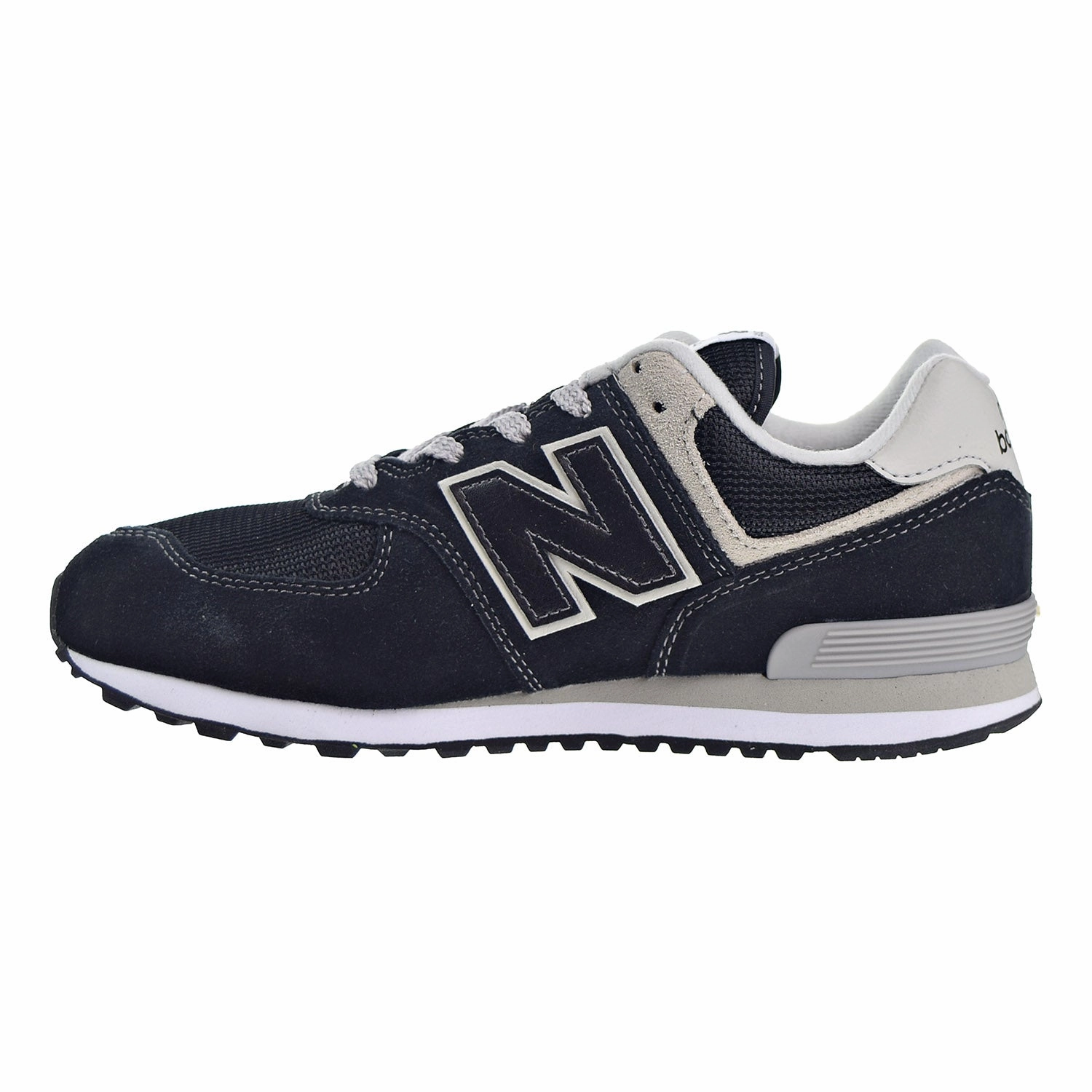 New Balance 574 Core Big Kid's Shoes Black/Grey New Balance Cross Country Spikeless