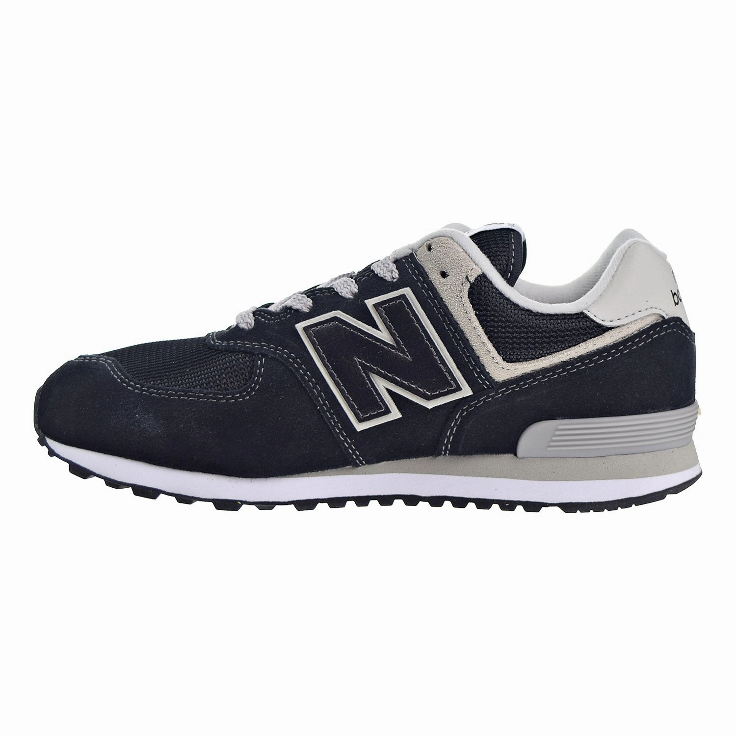 Size 8 New Balance New Balance 574 Core Big Kid's Shoes Black/Grey