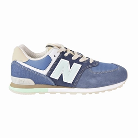 New Balance 574 Core Big Kid's Shoes Blue/Green New Balance Store In Dc