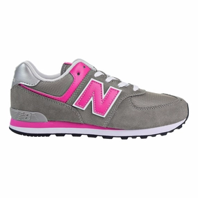 New Balance 574 Core Big Kid's Shoes Grey/Pink Women Shoes Sale New Balance