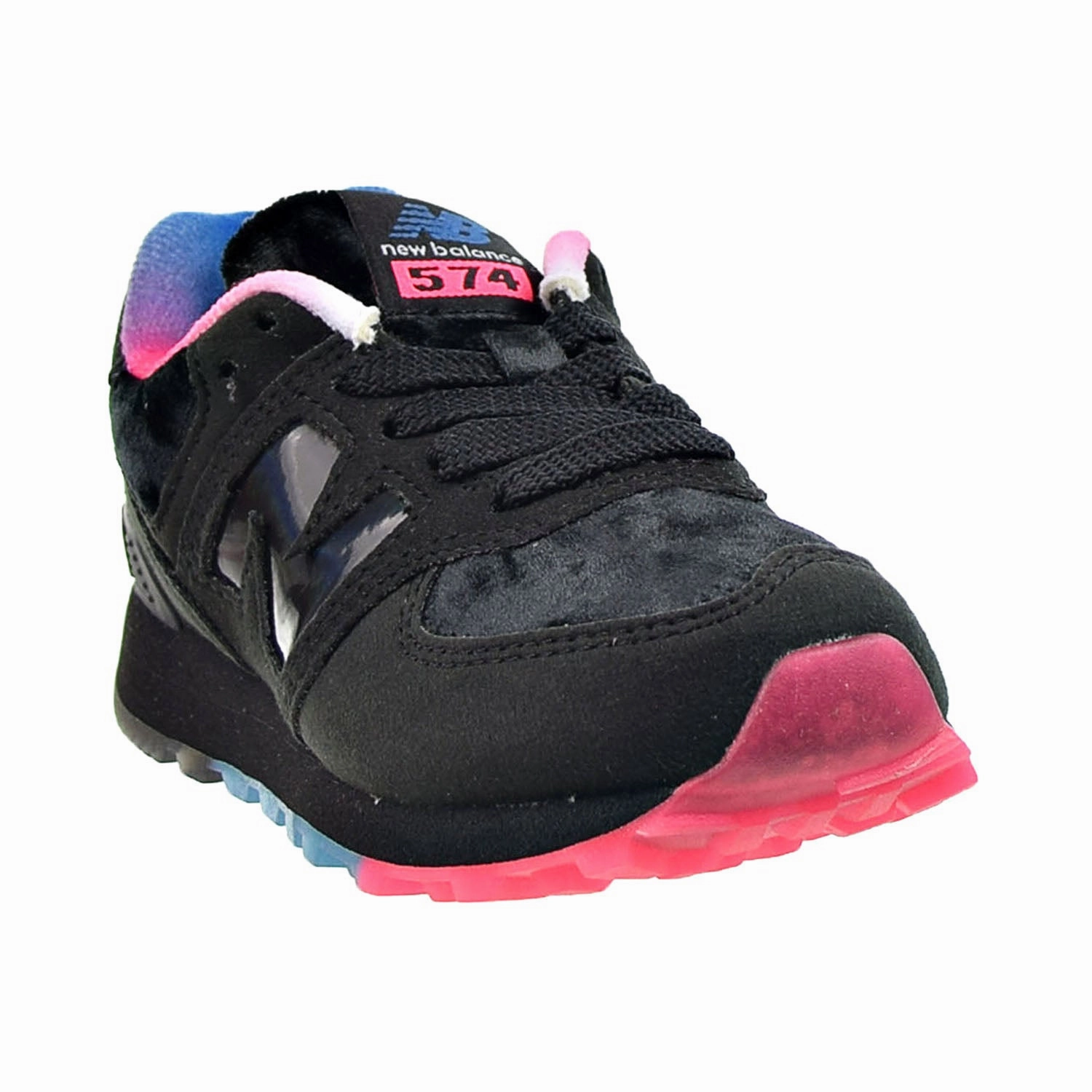 New Balance 574 Little Kids' Shoes Black-Pink-Blue New Balance 574 Olivine