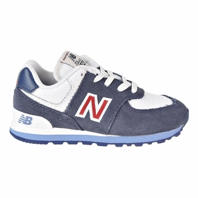 New Balance 574 Serpent Luxe Toddler's Shoes Navy Blue/White New Balance Journeys