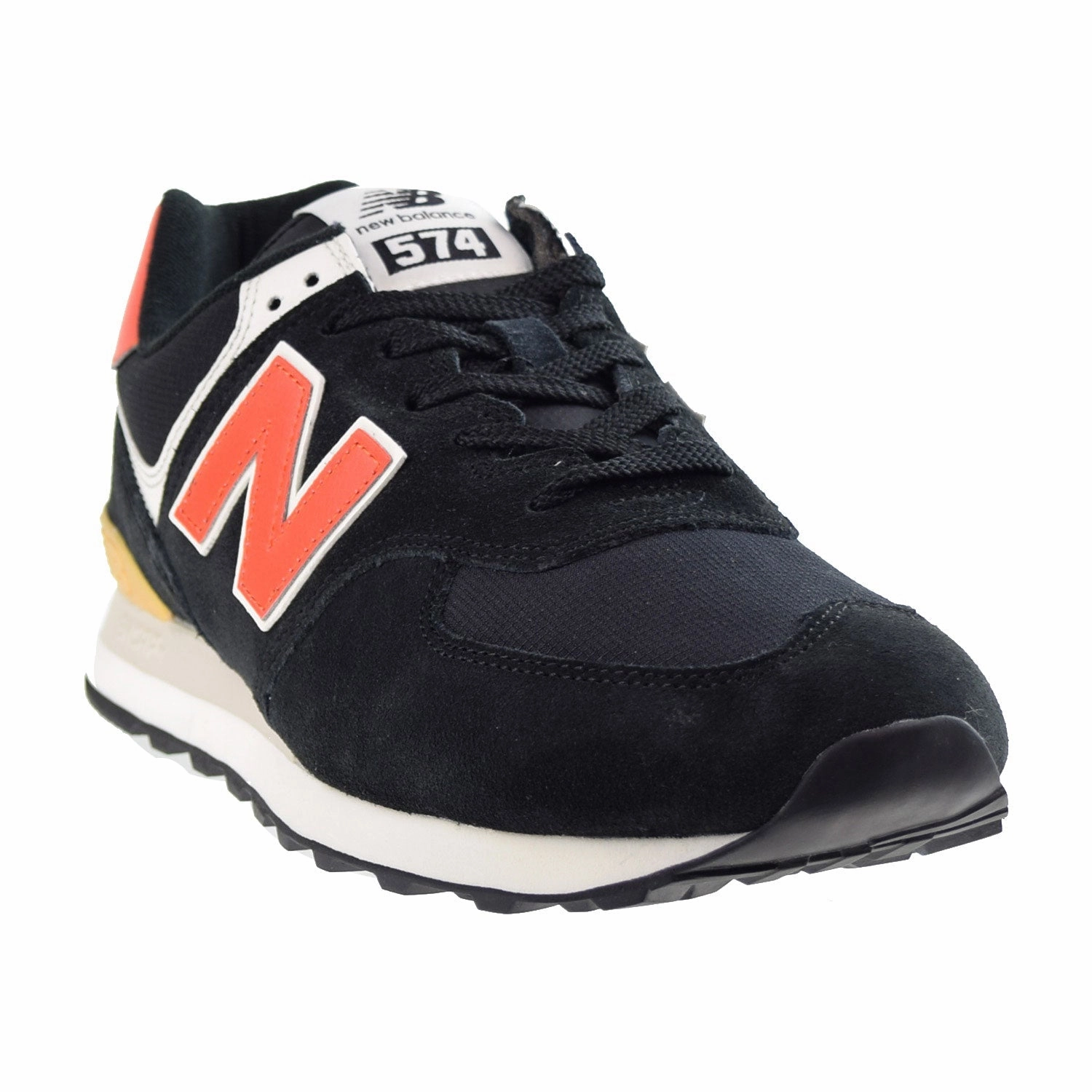 New Balance Dad Shoe New Balance 574 (Xtra Wide4E) Men's Shoes Black-Orange