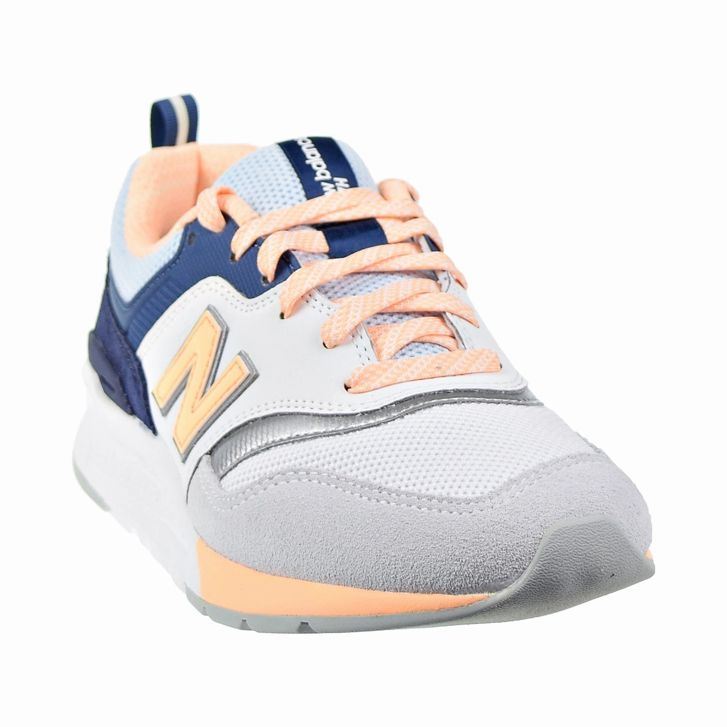 New Balance 997 Women's Shoes Grey/Light Orange/Navy Black New Balance Sneakers Womens