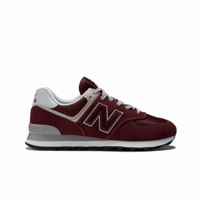 New Balance Wide Width New Balance Mens 574 Core Casual Sneakers ML574EVM Burgundy/White