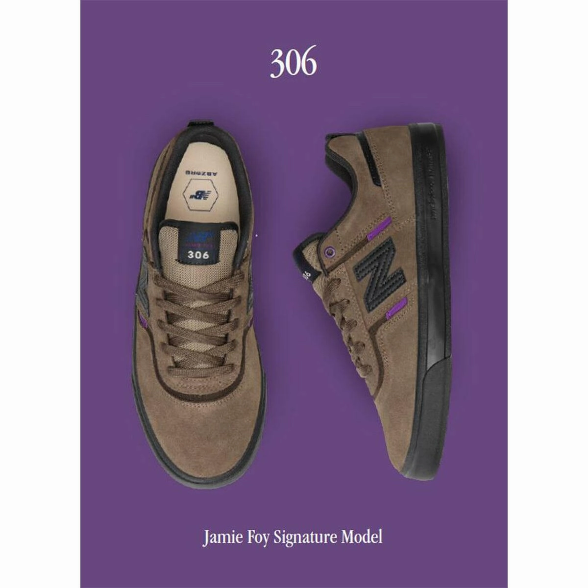 New Balance Numeric - Jamie Foy 306 Shoes Brown/Black New Balance Running Shoes Kids