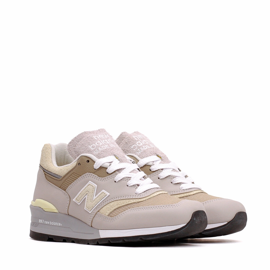 New Balance Unisex Made in USA 997 Moonrock Driftwood U997GG New Balance White With Black
