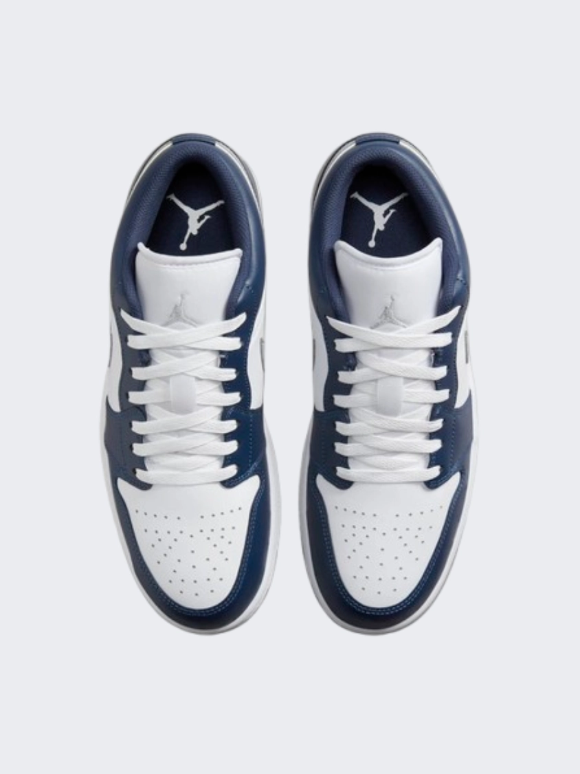 Nike Air Jordan 1 Men Lifestyle Shoes White/Navy/Grey Asics Shoes For Handball