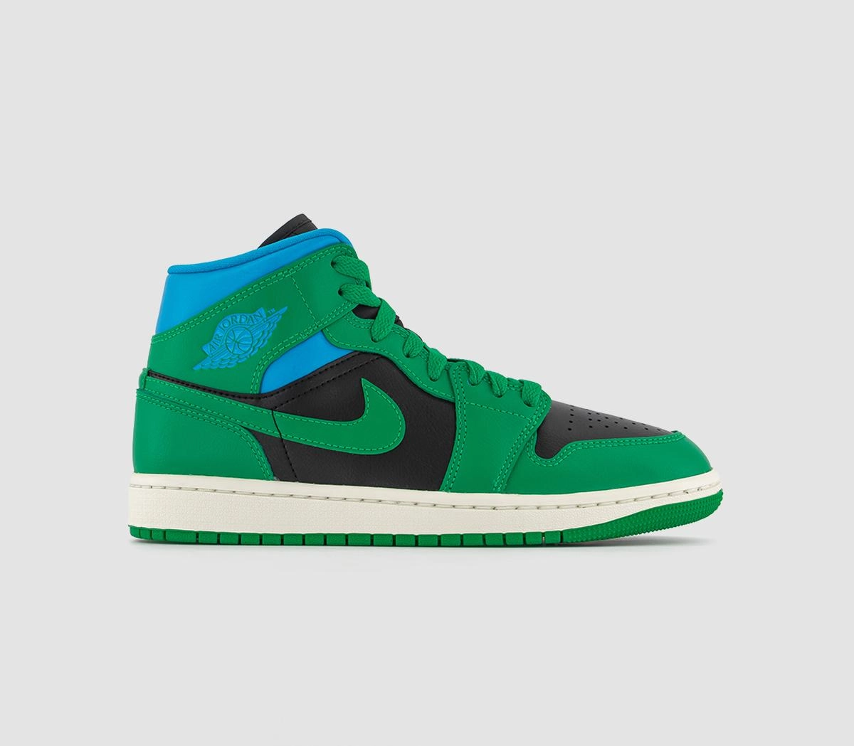 Asics Tokyo Running Shoes Nike Air Jordan 1 Mid Trainers Black Lucky Green Aquatone Sail