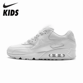 Non Slip Shoes Asics Nike Air Max 90 Kids Running Shoes Air Cushion Motion Sports Outdoor Sneakers #537384-111
