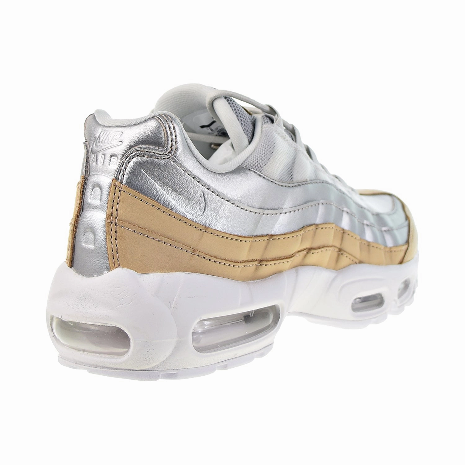 Nike Air Max 95 SE Premium Women's Shoes Pure Platinum-Metallic Silver-White Asics Gel Nimbus Walking Shoes