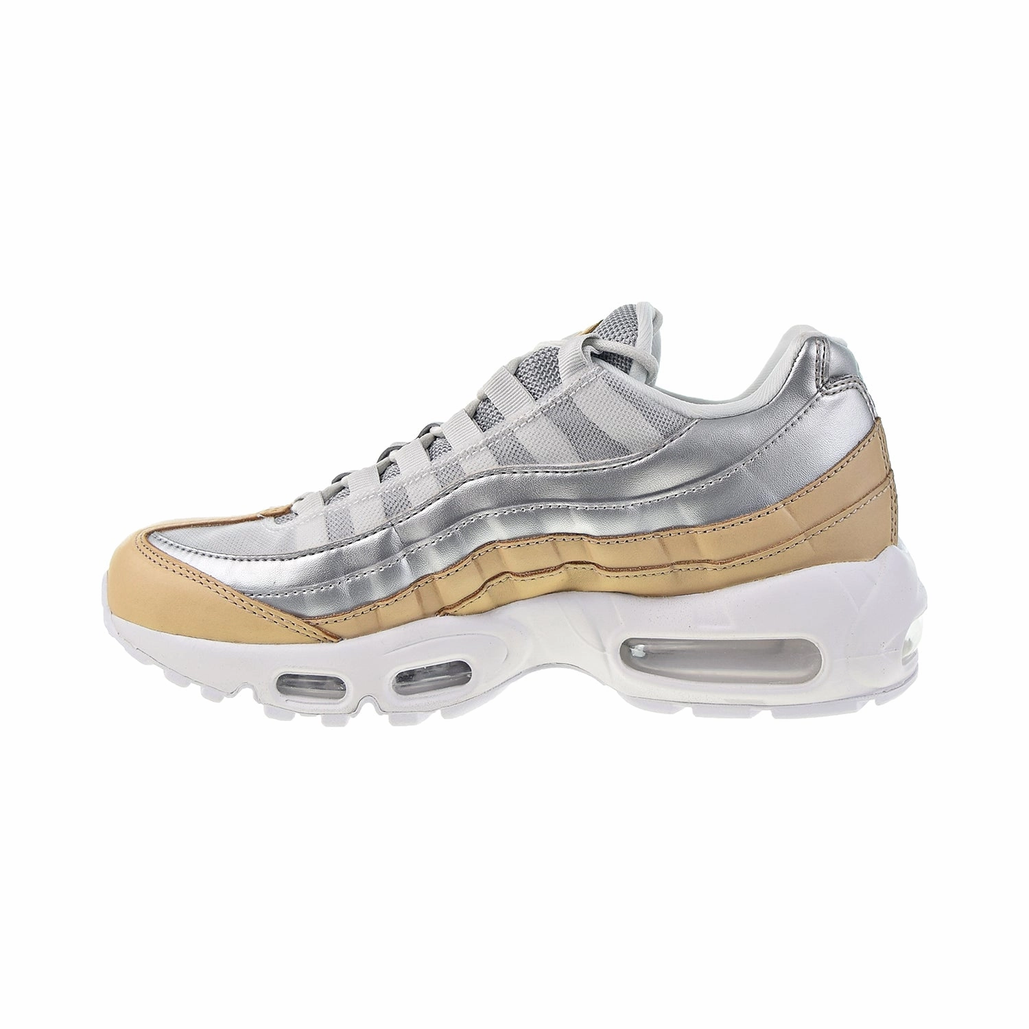 Asics Touch Footy Shoes Nike Air Max 95 SE Premium Women's Shoes Pure Platinum-Metallic Silver-White