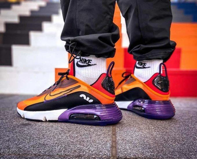 Nike Men Air Max 2090 (Magma Orange / Black-Eggplant-Habanero Red) AirMax Shoes For Men BV9977-800 Flat To Heel Shoe