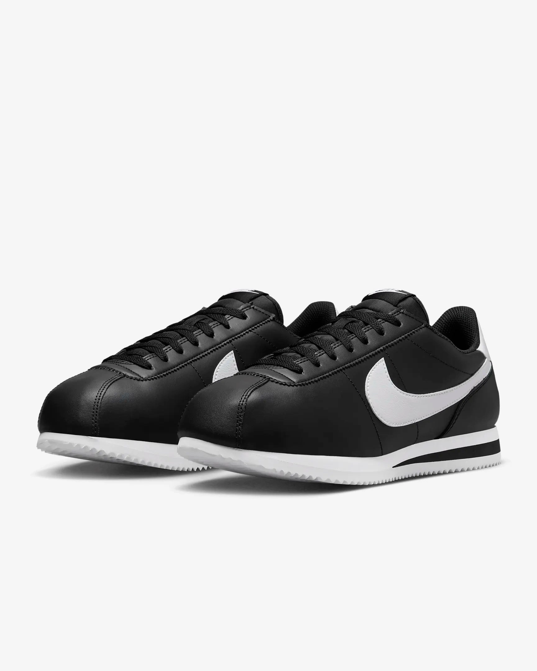 Nike Men's Cortez Leather Shoes, Black/White Asics Shoes Pure Gel