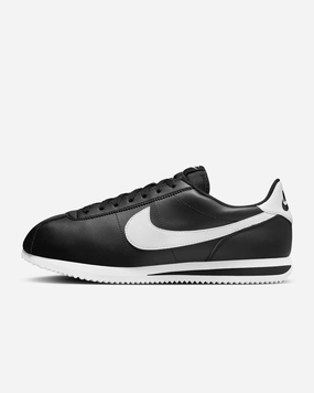 Asics Slip On Shoes Nike Men's Cortez Leather Shoes, Black/White