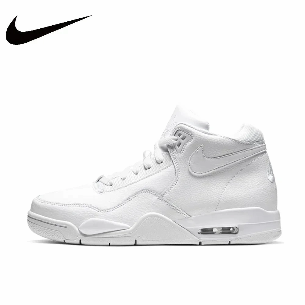 NIKE Original Flight Legacy comfortable and versatile men's mid-top retro basketball shoes red and white