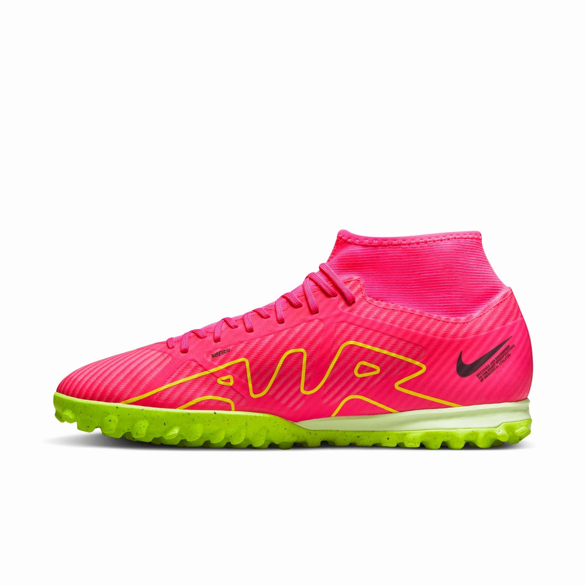Nike Zoom Mercurial Superfly 9 Academy TF Turf Soccer Shoes - PinkBlast/Volt/Grey Asics Gel Badminton Shoes