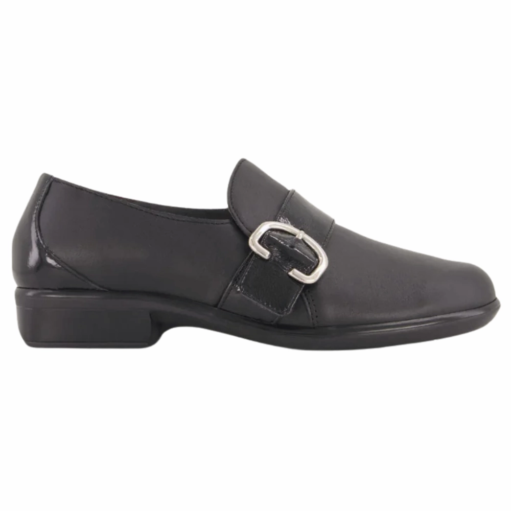 Best Stability Shoes For Flat Feet Naot Viscol Jet Black Leather/Black Crinkle Patent Leather Shoe (Women's)