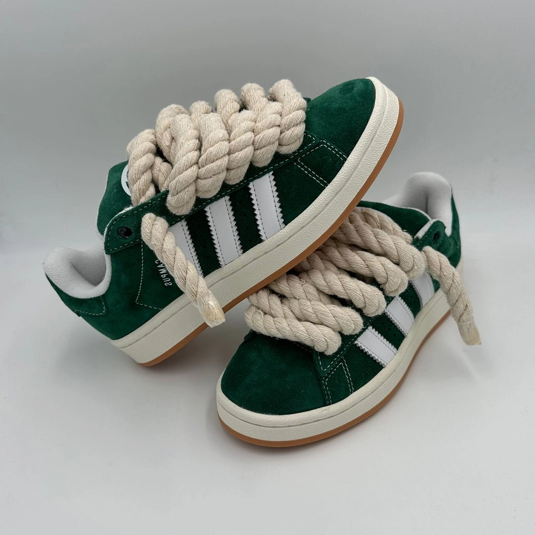 Indoor Adidas Football Shoes Adidas Campus 00s Green "Rope Laces" Cream