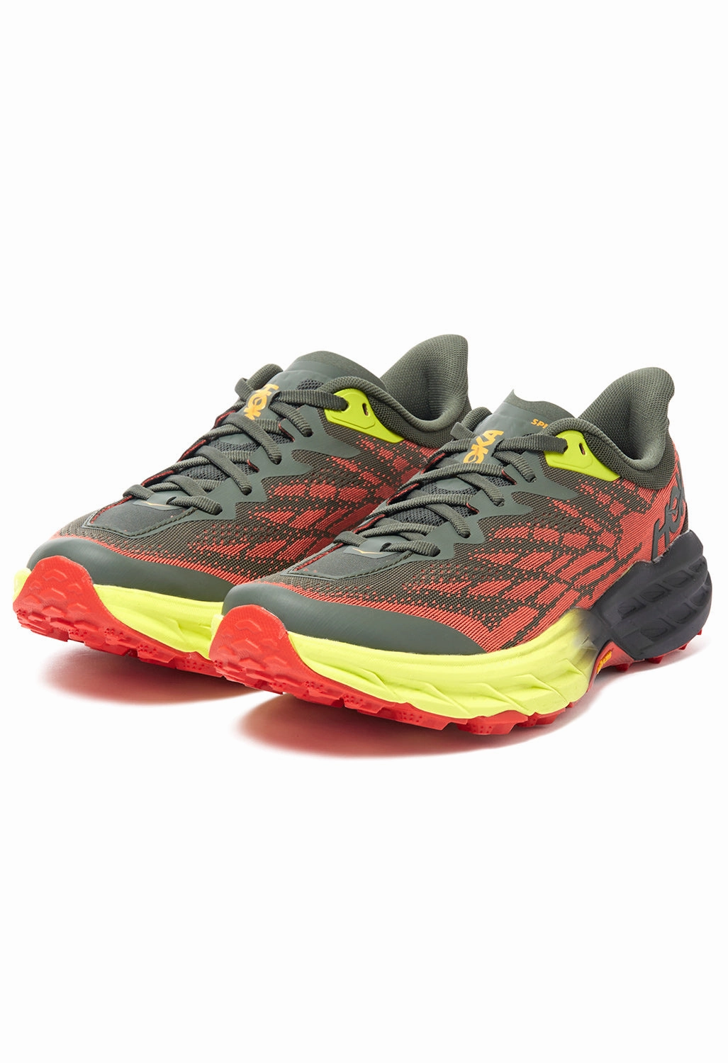 Cincinnati Hoka Speedgoat 5 Men's Trail Shoes - Thyme / Fiesta