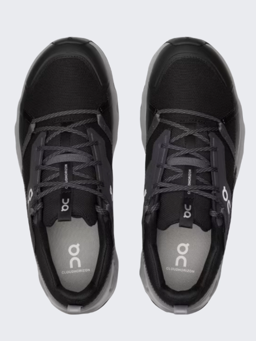 On Cloudhorizon 1 Women Hiking Shoes Black/Alloy Hiking Shoes Easy Laces