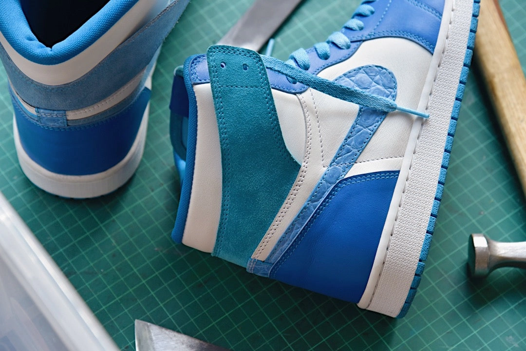 Air Jordan 1 High Retro "Royal Poseidon" Asics Shoes Amplifoam