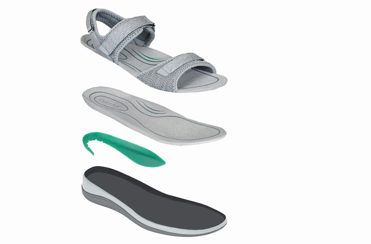 Orthofeet Women - Calypso - Gray Fashionable Casual Sneakers Shoes