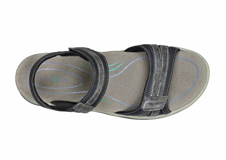 Orthofeet Women Paloma - Black Sandals Low Heel