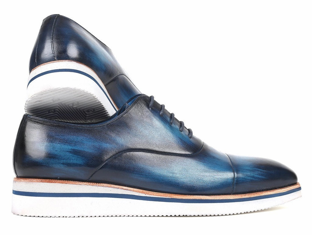 Paul Parkman Men's Smart Casual Oxfords Blue Leather (ID#185-BLU-LTH) Casual Shoes Summer 2025