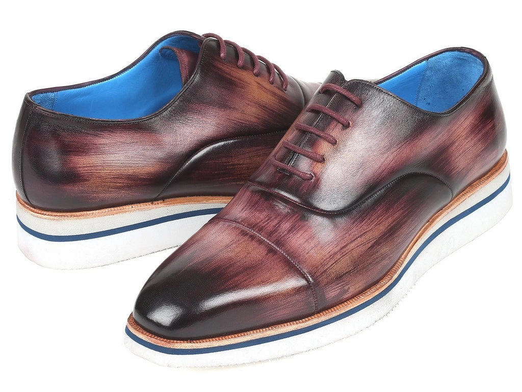 Casual Shoes With High Heels Paul Parkman Men's Smart Casual Oxfords Purple Leather (ID#185-PRP-LTH)