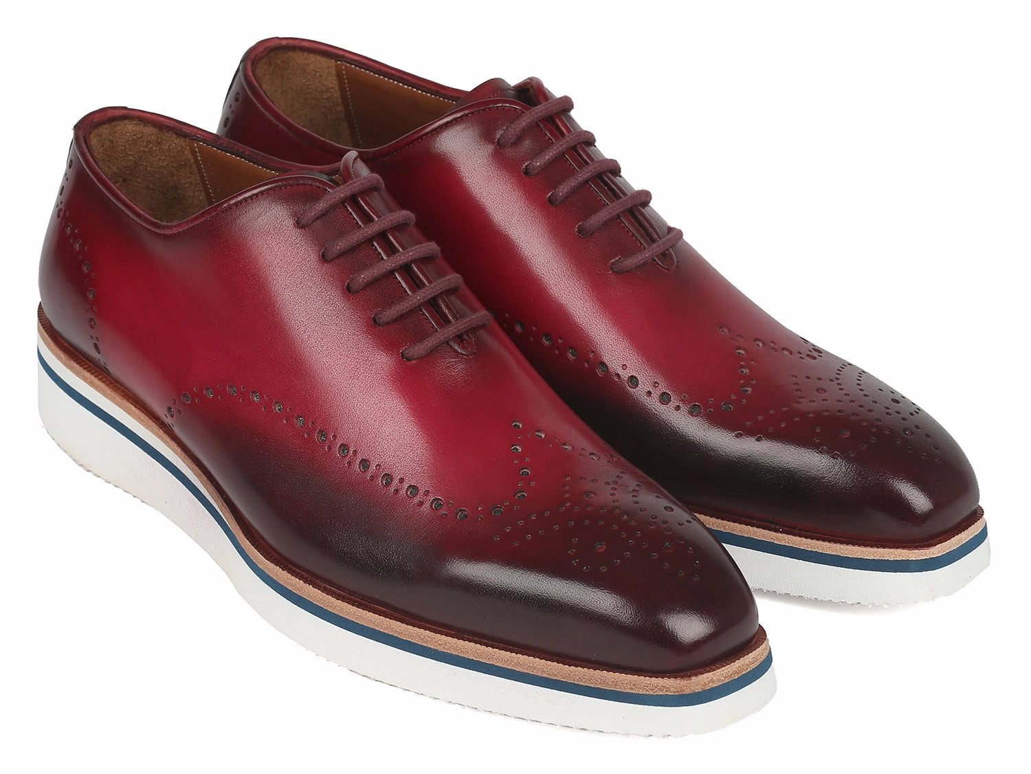 Fierce 2 Casual Shoes Paul Parkman Men's Smart Casual Wingtip Oxfords Bordeaux - 188-BRD
