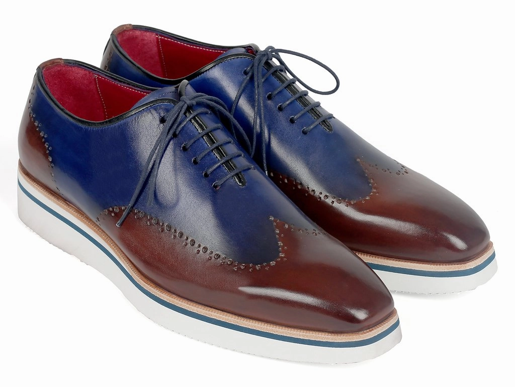 Timberland Casual Dress Shoes Paul Parkman Smart Casual Wingtip Oxfords Brown & Blue - 187-BRW-BLU