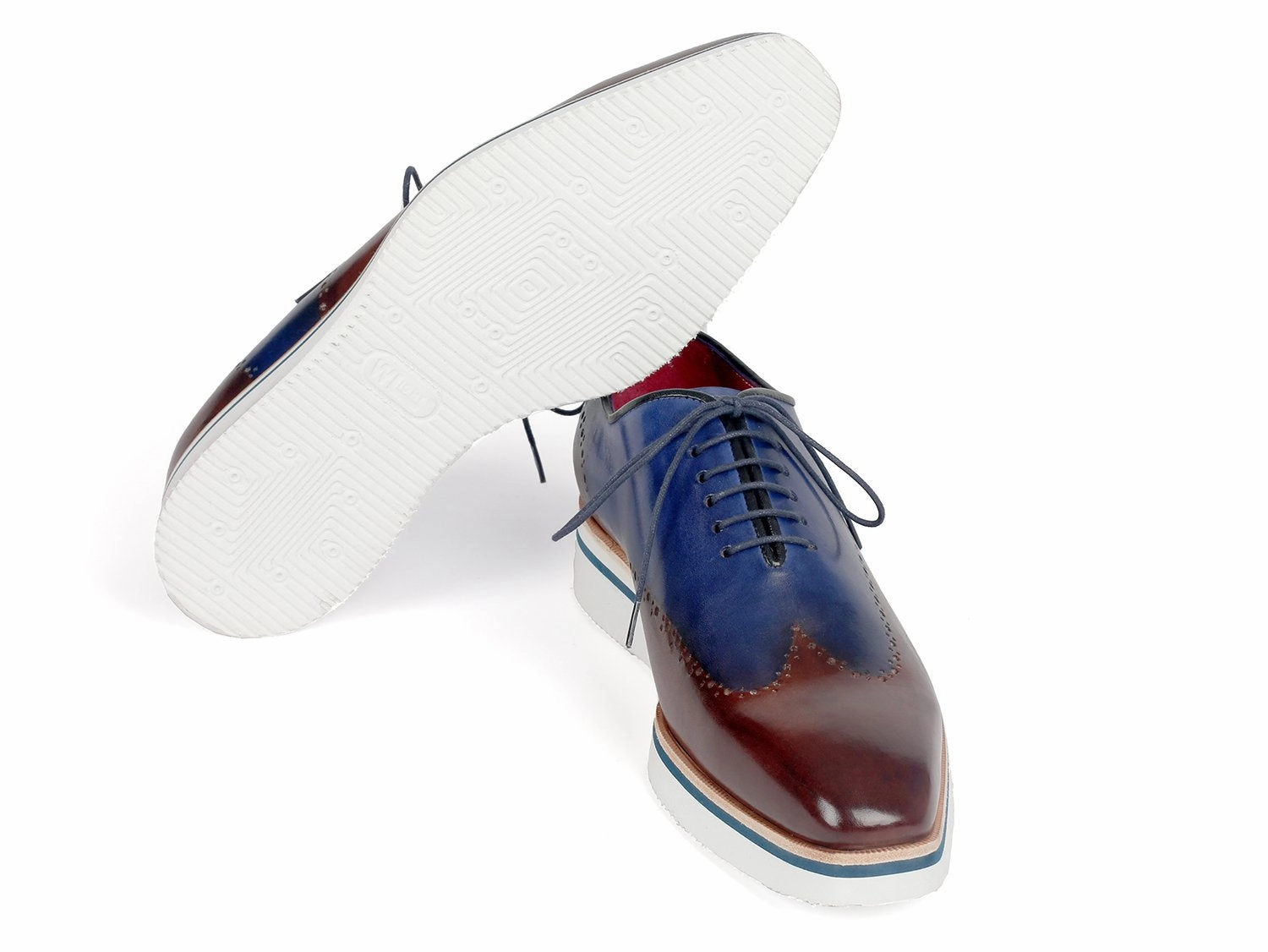 Paul Parkman Smart Casual Wingtip Oxfords Brown & Blue - 187-BRW-BLU Business Casual Shoes With Shorts