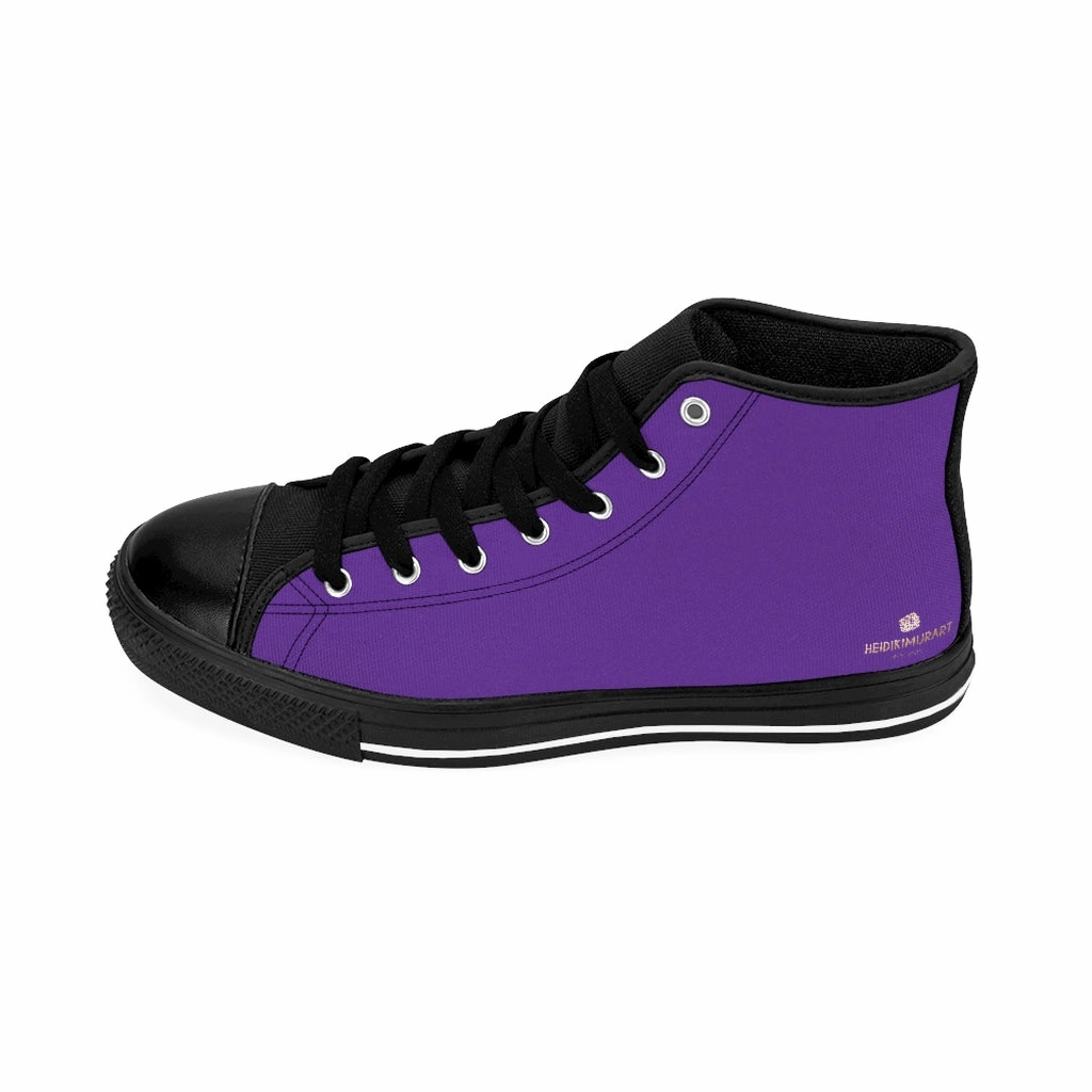 Toro Boots Dark Purple Men's High-top Sneakers, Solid Color Minimalist Designer Tennis Running Shoes