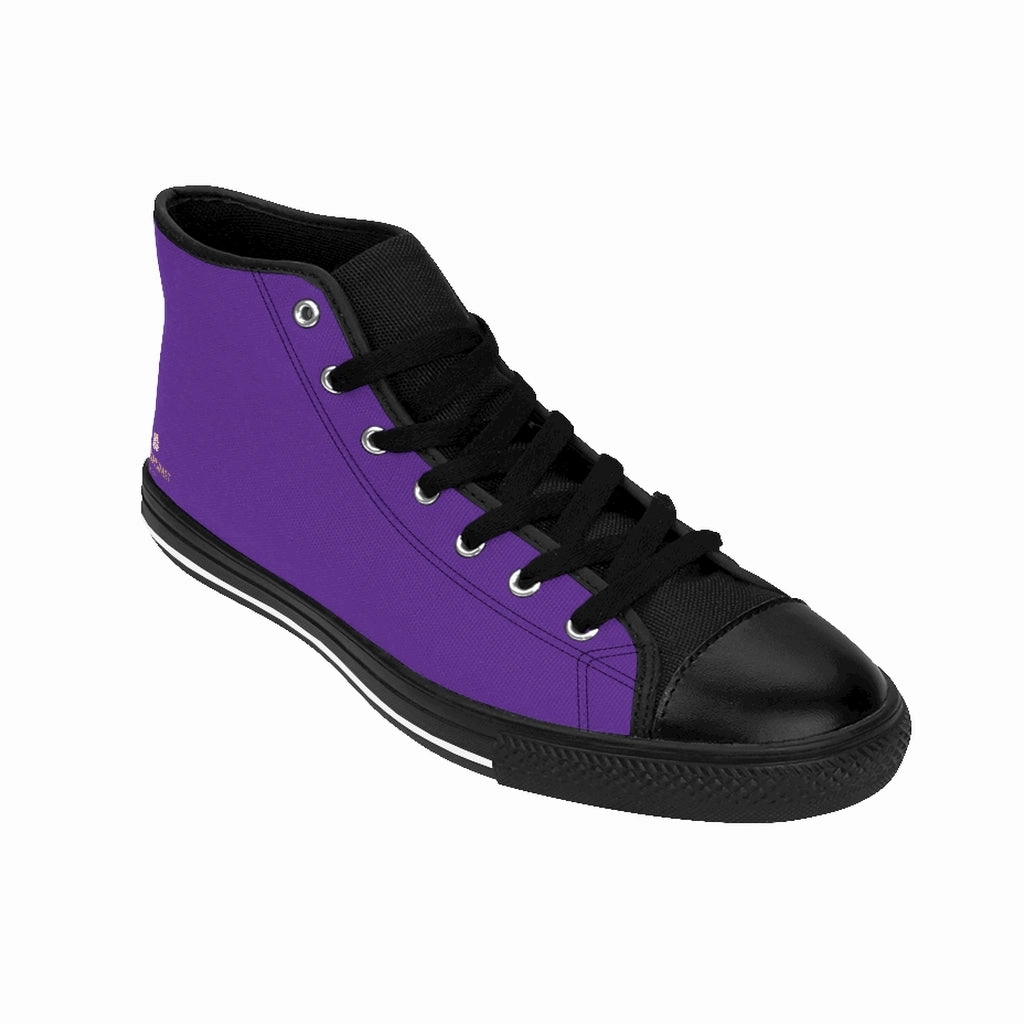 Slip In Boots Dark Purple Men's High-top Sneakers, Solid Color Minimalist Designer Tennis Running Shoes