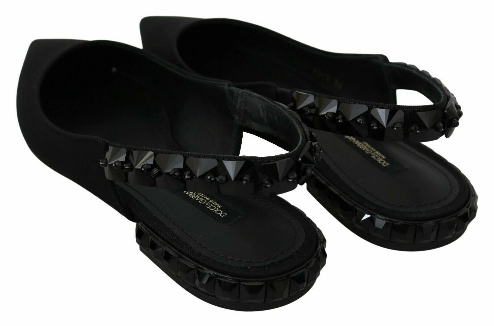 Dolce & Gabbana Black Flats Slingback Charmeuse Shoes Best Working Shoes For Flat Feet