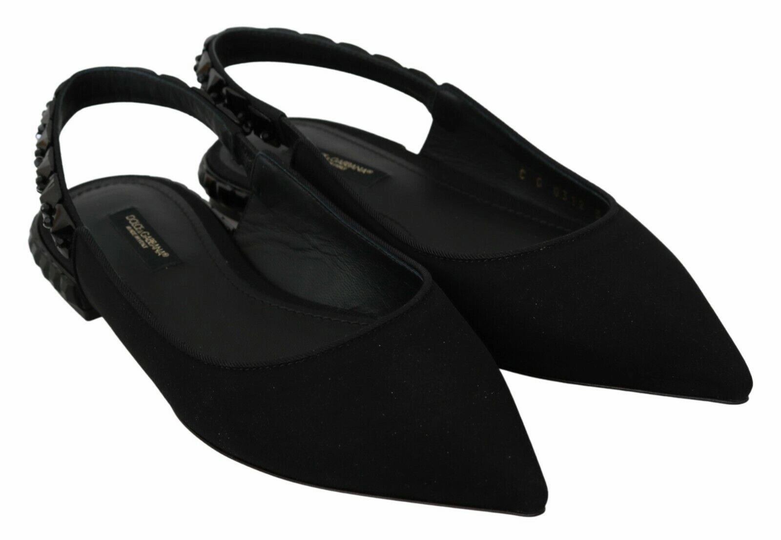 Flat Comfortable Shoes For Work Dolce & Gabbana Black Flats Slingback Charmeuse Shoes