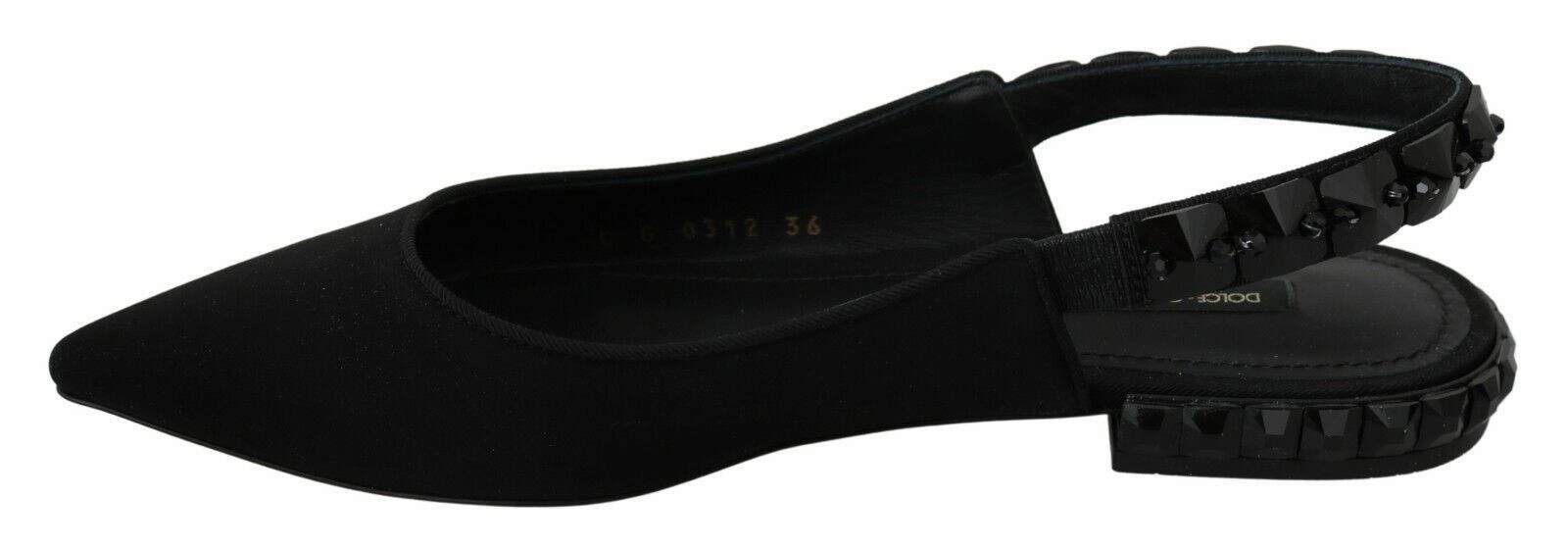 Dolce & Gabbana Black Flats Slingback Charmeuse Shoes Shoes For Flat Feet And Plantar Fasciitis