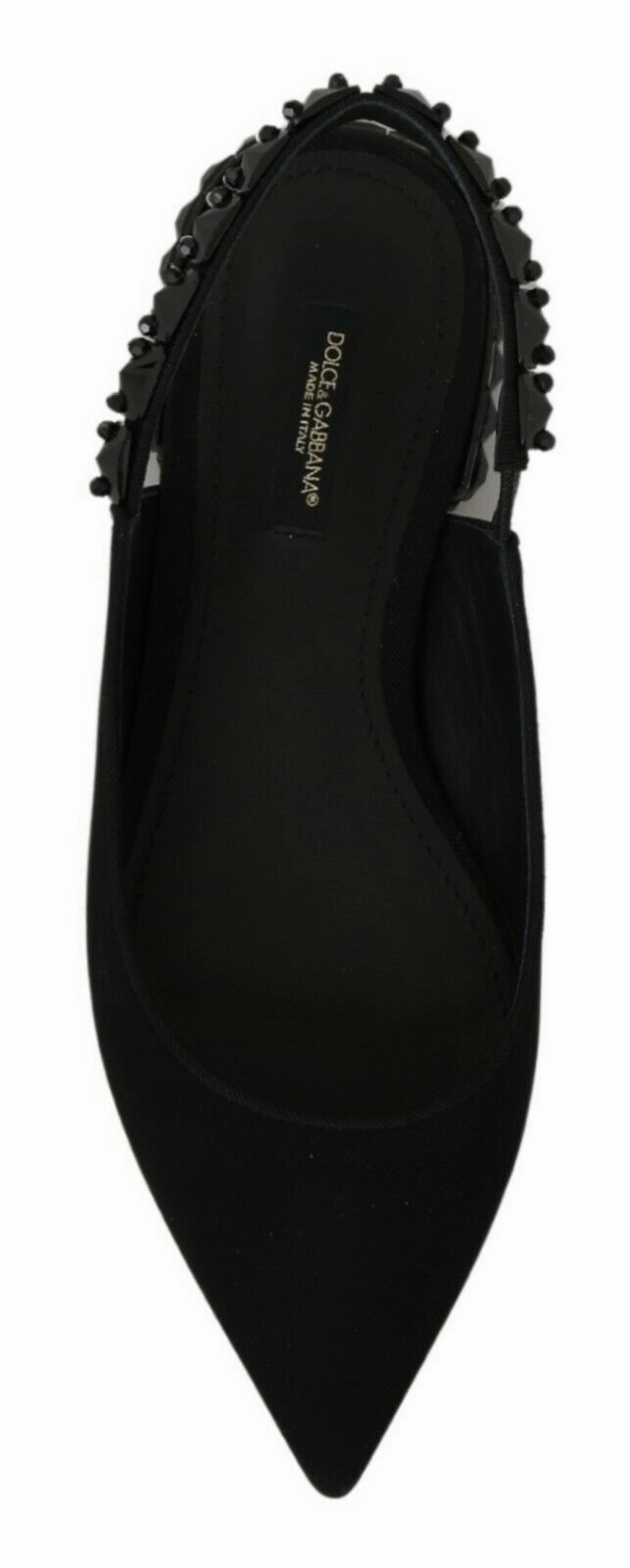 Indoor Shoes Dolce & Gabbana Black Flats Slingback Charmeuse Shoes