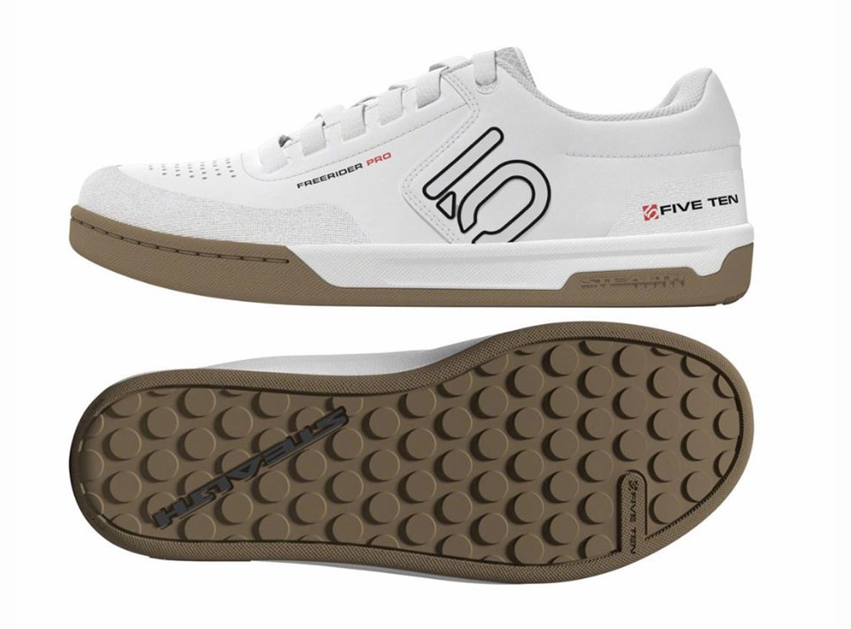 Five Ten Freerider Pro Flat Pedal Shoe - Ftwr White-Core Black-Red Adidas Shoes Blade
