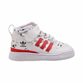 Adidas Disney Forum Mid 360 Little Kids' Shoes Cloud White-Vivid Red Adidas High Heel Tennis Shoes