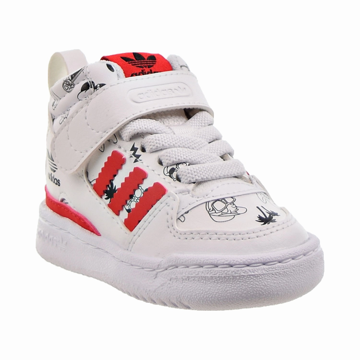Wide Shoes Adidas Adidas Disney Forum Mid 360 Toddler's Shoes Cloud White-Vivid Red