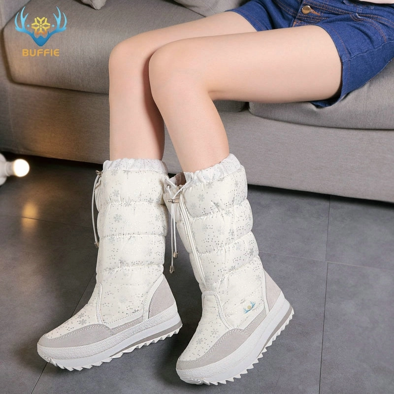 Original Women&#39;s Winter High Boots Snow Lady Booties New Warm Insole Plus Big Size shoes Non-Slip Waterproof Free Shipping Slip On Waterproof Work Shoes