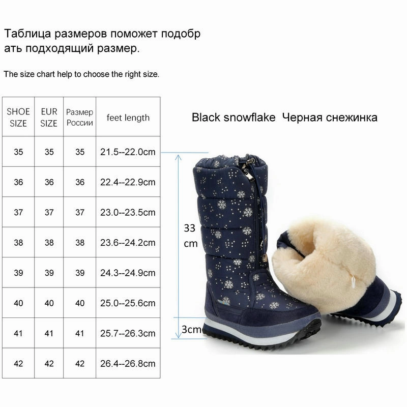 Original Women&#39;s Winter High Boots Snow Lady Booties New Warm Insole Plus Big Size shoes Non-Slip Waterproof Free Shipping Concourse Waterproof Oxfords