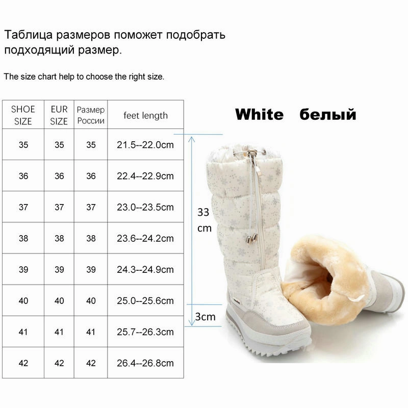 Original Women&#39;s Winter High Boots Snow Lady Booties New Warm Insole Plus Big Size shoes Non-Slip Waterproof Free Shipping Waterproof Water Shoes